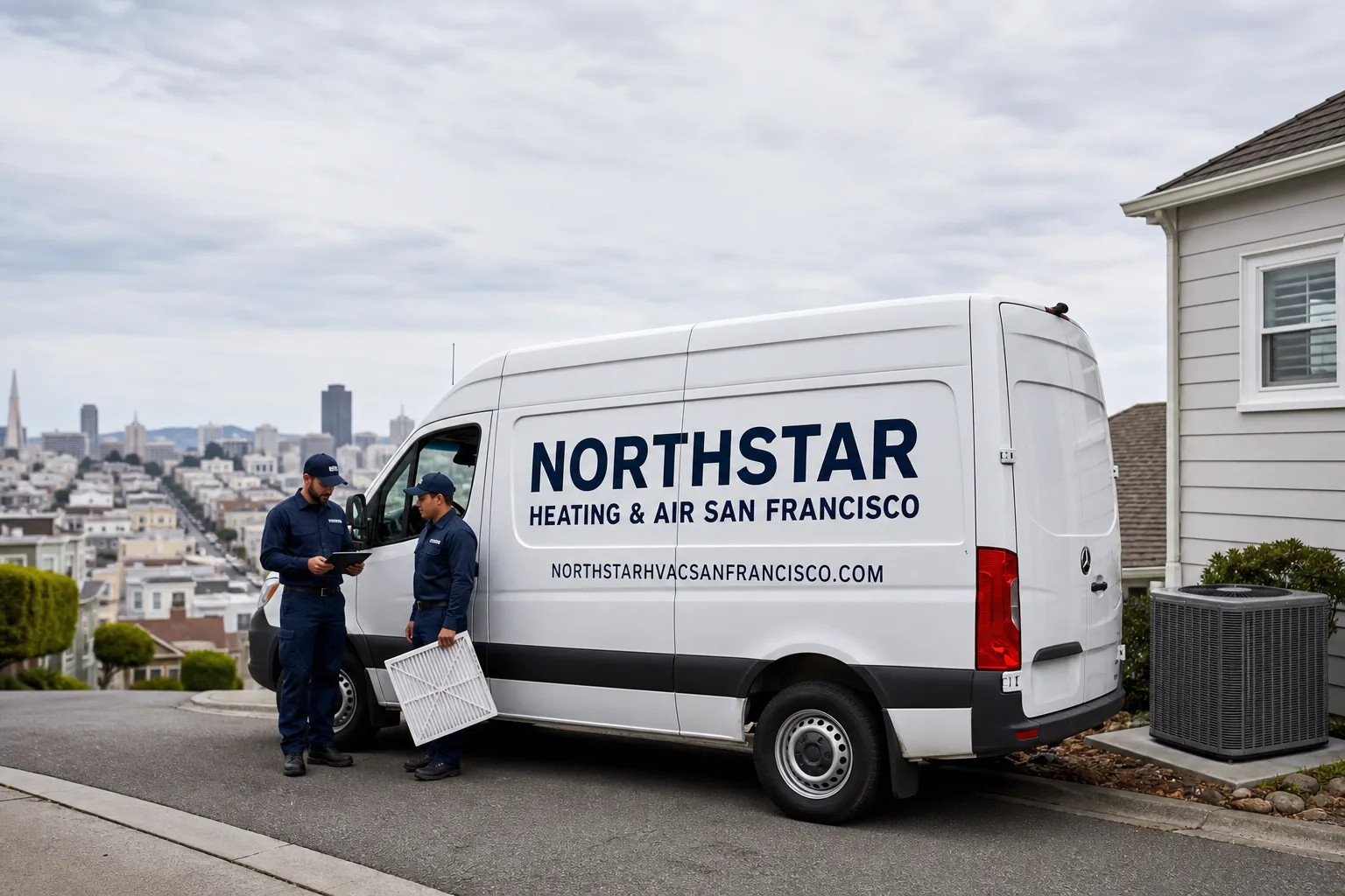 Northstar Heating & Air San Francisco service vehicle and crew in San Francisco, CA